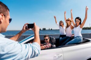 friends in convertible